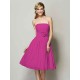 Charming Strapless Sleeveless Hand-Made Flower Short Chiffon Bridesmaid Dresses
