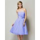 Charming Strapless Sleeveless Hand-Made Flower Short Chiffon Bridesmaid Dresses