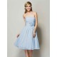Charming Strapless Sleeveless Hand-Made Flower Short Chiffon Bridesmaid Dresses