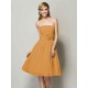 Charming Strapless Sleeveless Hand-Made Flower Short Chiffon Bridesmaid Dresses