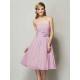 Charming Strapless Sleeveless Hand-Made Flower Short Chiffon Bridesmaid Dresses