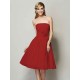 Charming Strapless Sleeveless Hand-Made Flower Short Chiffon Bridesmaid Dresses
