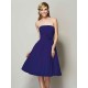 Charming Strapless Sleeveless Hand-Made Flower Short Chiffon Bridesmaid Dresses