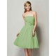 Charming Strapless Sleeveless Hand-Made Flower Short Chiffon Bridesmaid Dresses
