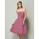 Charming Strapless Sleeveless Hand-Made Flower Short Chiffon Bridesmaid Dresses