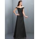 Charming Off-the-Shoulder Sleeveless Long Satin Bridesmaid Dresses