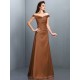 Charming Off-the-Shoulder Sleeveless Long Satin Bridesmaid Dresses