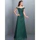 Charming Off-the-Shoulder Sleeveless Long Satin Bridesmaid Dresses