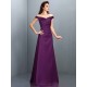 Charming Off-the-Shoulder Sleeveless Long Satin Bridesmaid Dresses