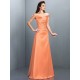Charming Off-the-Shoulder Sleeveless Long Satin Bridesmaid Dresses