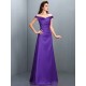 Charming Off-the-Shoulder Sleeveless Long Satin Bridesmaid Dresses