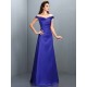 Charming Off-the-Shoulder Sleeveless Long Satin Bridesmaid Dresses