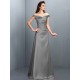 Charming Off-the-Shoulder Sleeveless Long Satin Bridesmaid Dresses