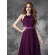 Charming Halter Ruffles Sleeveless High Low Chiffon Bridesmaid Dresses