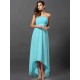 Charming Strapless Sleeveless High Low Chiffon Bridesmaid Dresses