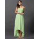 Charming Strapless Sleeveless High Low Chiffon Bridesmaid Dresses