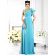 Charming One Shoulder Ruffles Sleeveless Long Chiffon Bridesmaid Dresses