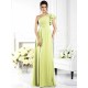 Charming One Shoulder Ruffles Sleeveless Long Chiffon Bridesmaid Dresses