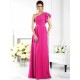 Charming One Shoulder Ruffles Sleeveless Long Chiffon Bridesmaid Dresses