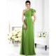 Charming One Shoulder Ruffles Sleeveless Long Chiffon Bridesmaid Dresses