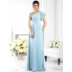 Charming One Shoulder Ruffles Sleeveless Long Chiffon Bridesmaid Dresses