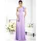 Charming One Shoulder Ruffles Sleeveless Long Chiffon Bridesmaid Dresses