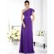 Charming One Shoulder Ruffles Sleeveless Long Chiffon Bridesmaid Dresses
