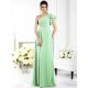 Charming One Shoulder Ruffles Sleeveless Long Chiffon Bridesmaid Dresses