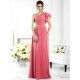 Charming One Shoulder Ruffles Sleeveless Long Chiffon Bridesmaid Dresses