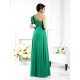 Charming One Shoulder Ruffles Sleeveless Long Chiffon Bridesmaid Dresses
