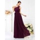 Charming One Shoulder Sash/Ribbon/Belt Sleeveless Long Chiffon Bridesmaid Dresses