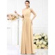 Charming One Shoulder Sash/Ribbon/Belt Sleeveless Long Chiffon Bridesmaid Dresses