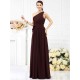 Charming One Shoulder Sash/Ribbon/Belt Sleeveless Long Chiffon Bridesmaid Dresses