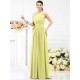Charming One Shoulder Sash/Ribbon/Belt Sleeveless Long Chiffon Bridesmaid Dresses