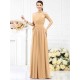 Charming One Shoulder Sash/Ribbon/Belt Sleeveless Long Chiffon Bridesmaid Dresses