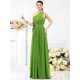 Charming One Shoulder Sash/Ribbon/Belt Sleeveless Long Chiffon Bridesmaid Dresses
