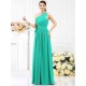 Charming One Shoulder Sash/Ribbon/Belt Sleeveless Long Chiffon Bridesmaid Dresses