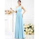 Charming One Shoulder Sash/Ribbon/Belt Sleeveless Long Chiffon Bridesmaid Dresses