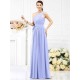 Charming One Shoulder Sash/Ribbon/Belt Sleeveless Long Chiffon Bridesmaid Dresses