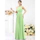 Charming One Shoulder Sash/Ribbon/Belt Sleeveless Long Chiffon Bridesmaid Dresses