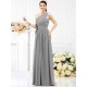 Charming One Shoulder Sash/Ribbon/Belt Sleeveless Long Chiffon Bridesmaid Dresses
