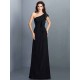 Charming One Shoulder Pleats Sleeveless Long Chiffon Bridesmaid Dresses