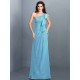 Charming One Shoulder Pleats Sleeveless Long Chiffon Bridesmaid Dresses