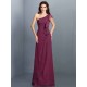 Charming One Shoulder Pleats Sleeveless Long Chiffon Bridesmaid Dresses