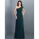 Charming One Shoulder Pleats Sleeveless Long Chiffon Bridesmaid Dresses