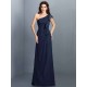 Charming One Shoulder Pleats Sleeveless Long Chiffon Bridesmaid Dresses