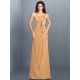 Charming One Shoulder Pleats Sleeveless Long Chiffon Bridesmaid Dresses