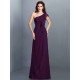 Charming One Shoulder Pleats Sleeveless Long Chiffon Bridesmaid Dresses