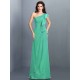 Charming One Shoulder Pleats Sleeveless Long Chiffon Bridesmaid Dresses