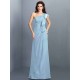 Charming One Shoulder Pleats Sleeveless Long Chiffon Bridesmaid Dresses